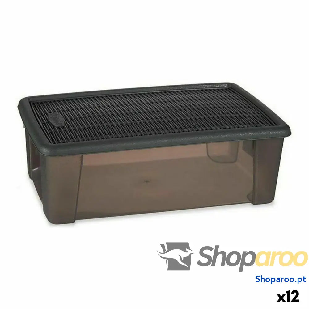 Caixa com Tampa Stefanplast Elegance Cinzento 19,5 x 11,5 x 33 cm Plástico 5 L (12 Unidades)