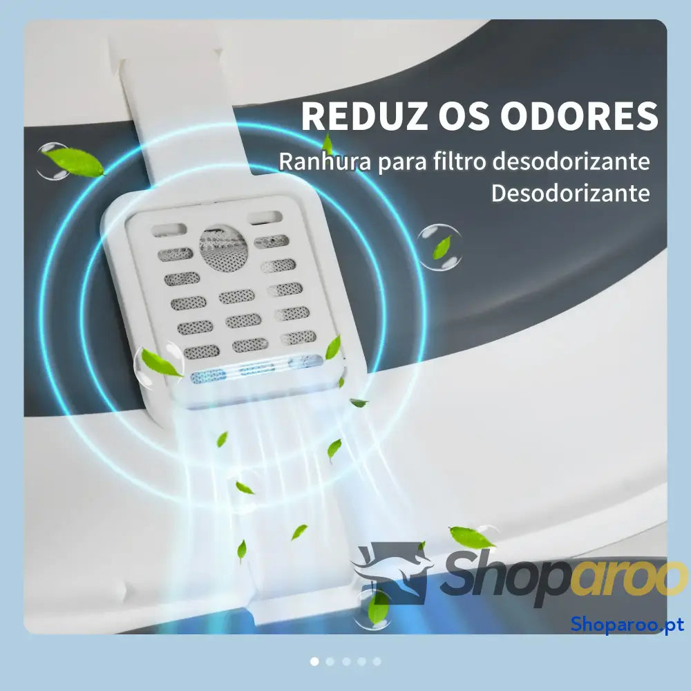 Caixa de Areia para Gatos Dobrável Fechada com Pá 52x41x38 cm Branco e Cinza