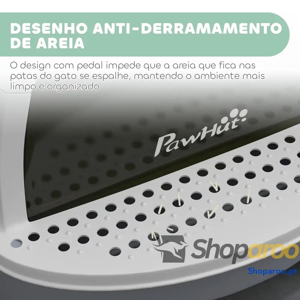 Caixa de areia para gatos fechada com filtro carvão branco e cinza