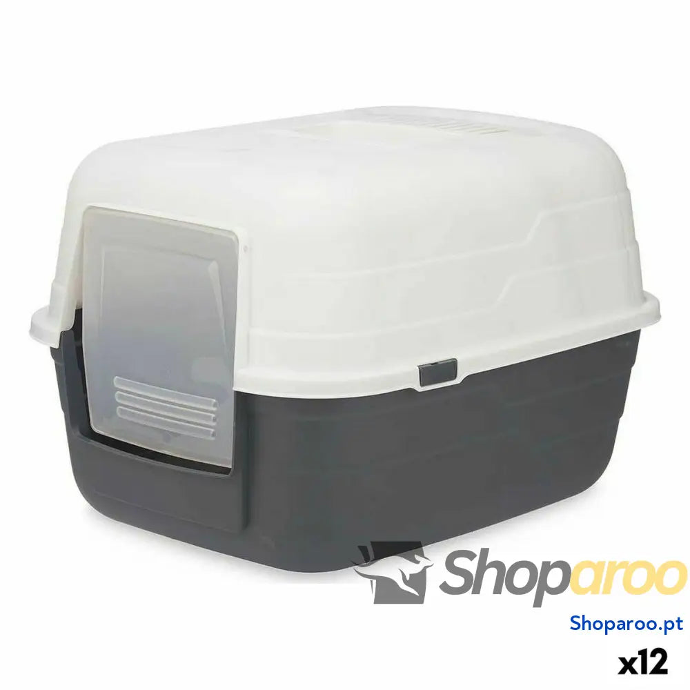 Caixa de Areia para Gatos Mascow 87952 Cinzento Antracite Plástico 48 x 32 x 38 cm (12 Unidades)