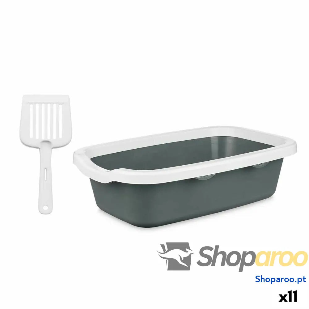 Caixa de Areia para Gatos Mascow 87954 Branco Antracite Plástico 25 x 11 x 2 cm (11 Unidades)