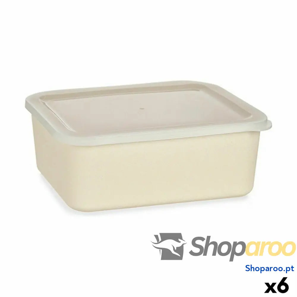 Caixa de Armazenagem com Tampa Amarelo 17 x 8 x 23,5 cm (6 Unidades)