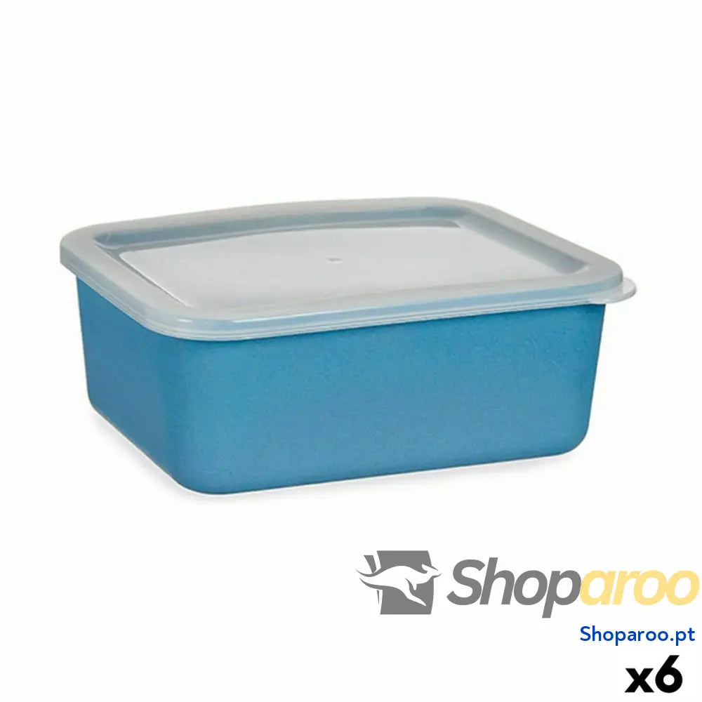 Caixa de Armazenagem com Tampa Azul escuro 14,5 x 7 x 19,5 cm (6 Unidades)