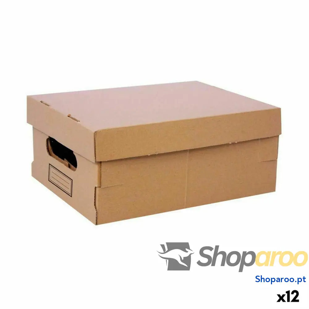 Caixa de Armazenagem com Tampa Confortime Cartão 30 x 22,5 x 12,5 cm (12 Unidades)