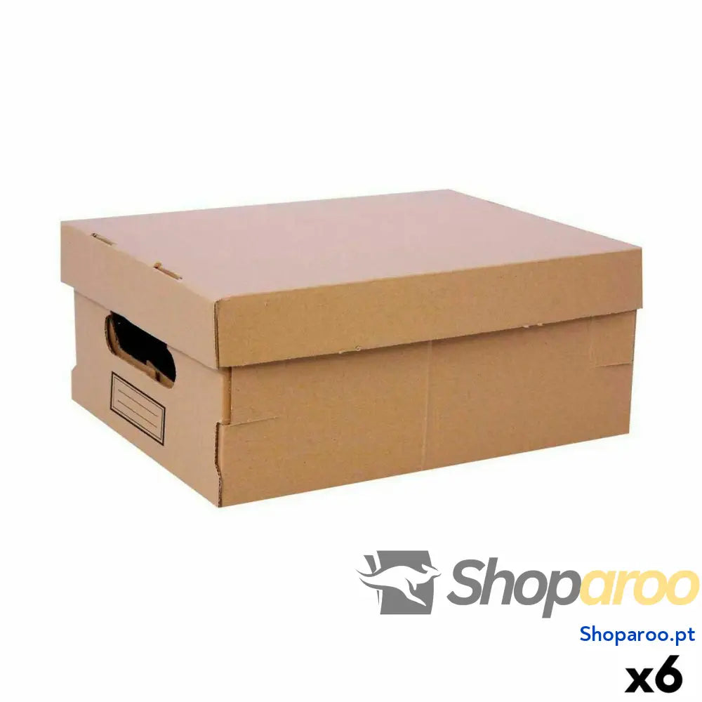 Caixa de Armazenagem com Tampa Confortime Cartão 36,5 x 28,5 x 16,5 cm (6 Unidades)