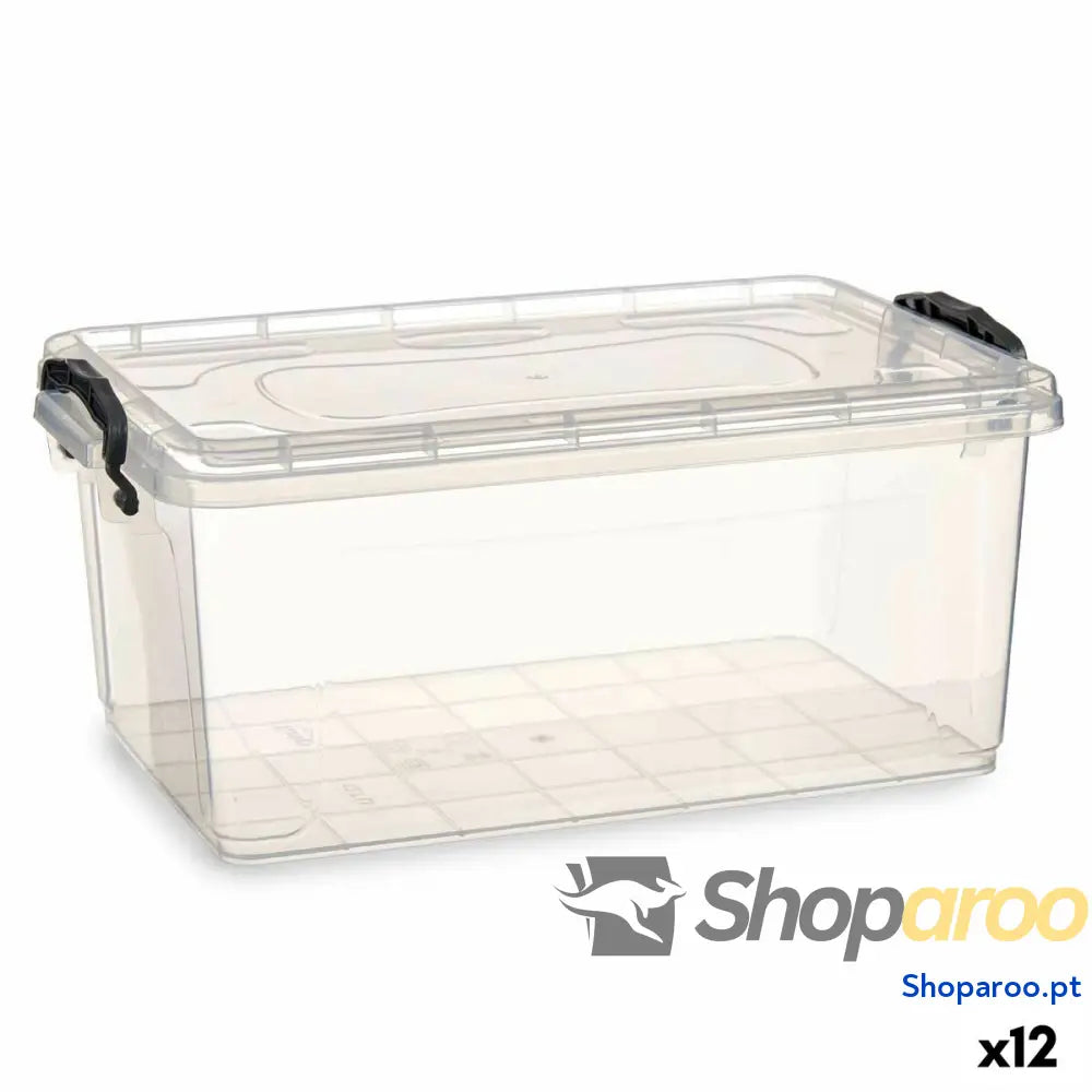 Caixa de Armazenagem com Tampa Kipit TP546-1 Transparente Plástico (12 Unidades)