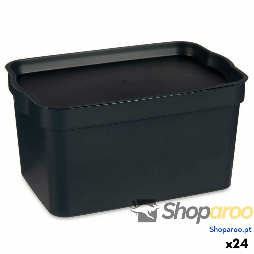 Caixa de Armazenagem com Tampa Kipit TP592-1 Antracite Plástico 2,3 L 13,5 x 11 x 20 cm (24 Unidades)
