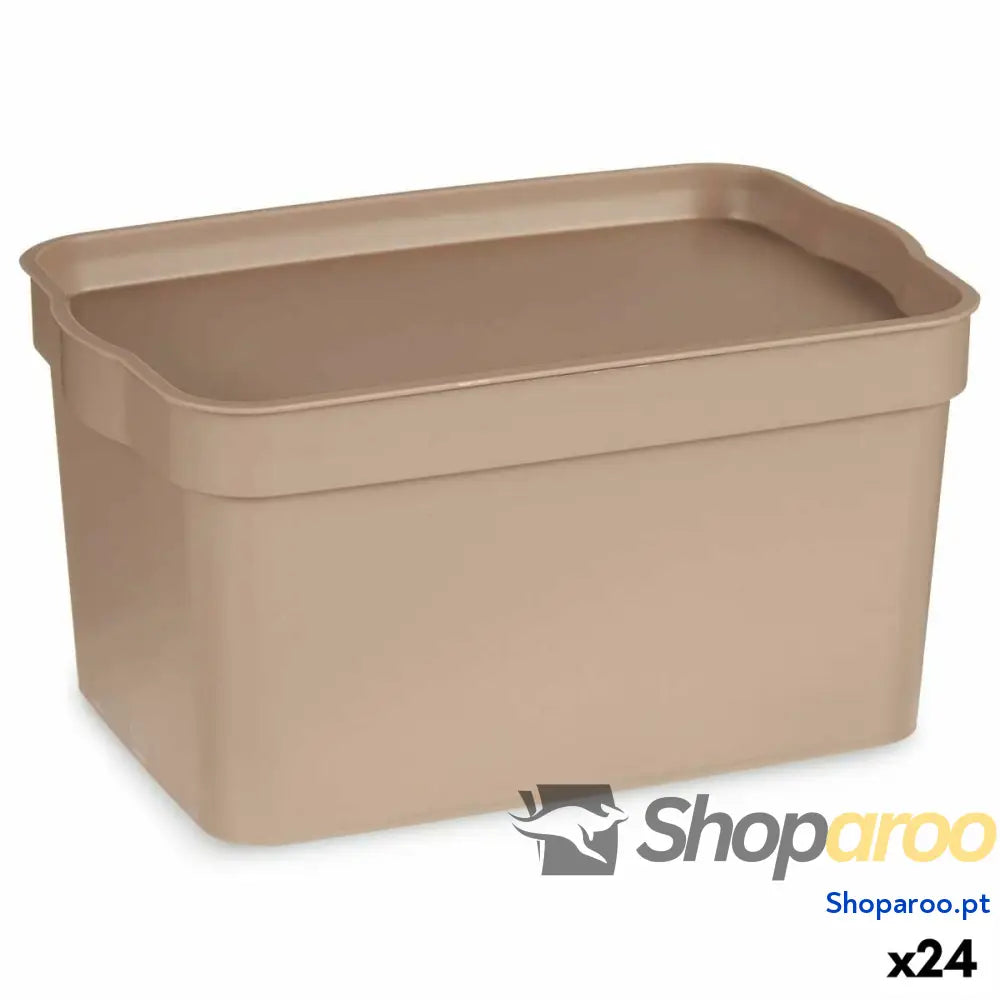 Caixa de Armazenagem com Tampa Kipit TP592-3 Bege Plástico 2,3 L 13,5 x 11 x 20 cm (24 Unidades)