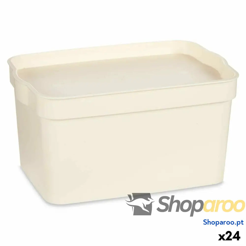 Caixa de Armazenagem com Tampa Kipit TP592-4 Creme Plástico 2,3 L 13,5 x 11 x 20 cm (24 Unidades)