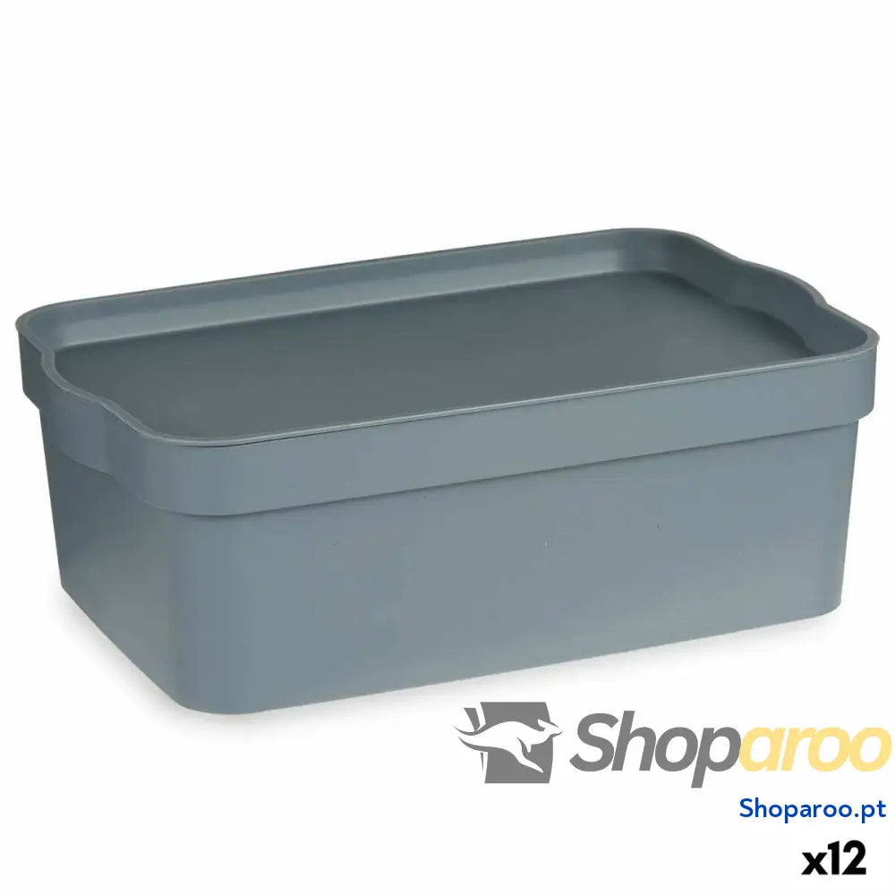 Caixa de Armazenagem com Tampa Kipit TP593-2 Cinzento Plástico 6 L 21,5 x 11 x 32 cm (12 Unidades)