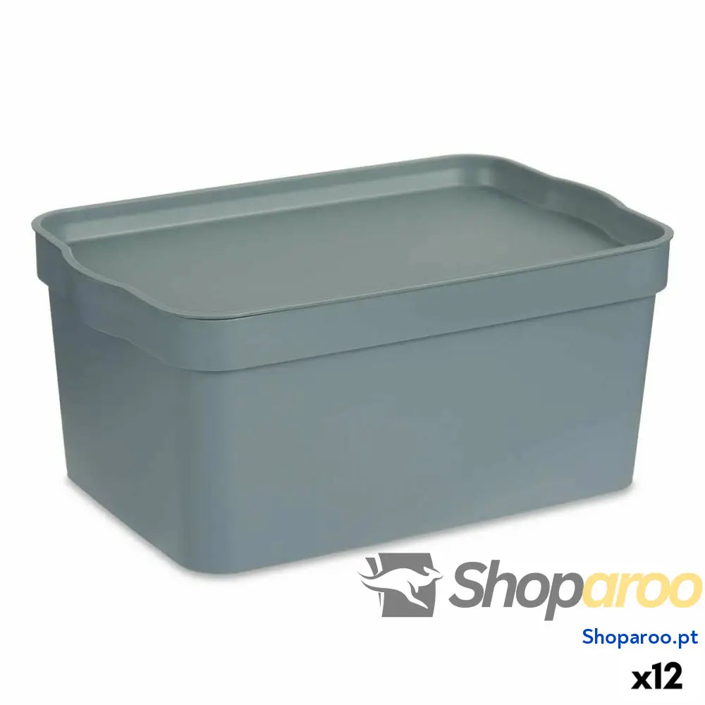 Caixa de Armazenagem com Tampa Kipit TP594-2 Cinzento Plástico 7,5 L 21 x 14,2 x 32 cm (12 Unidades)