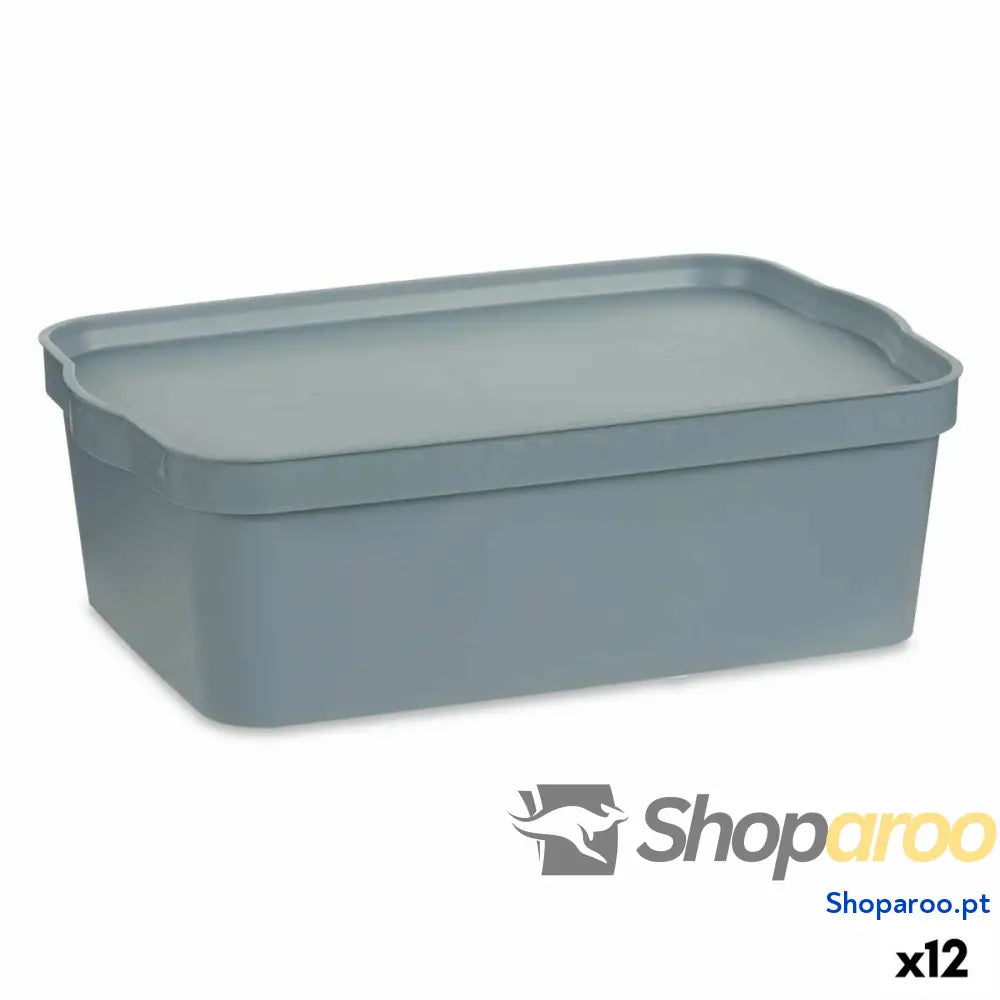 Caixa de Armazenagem com Tampa Kipit TP595-2 Cinzento Plástico 14 L 29,5 x 14,3 x 45 cm (12 Unidades)