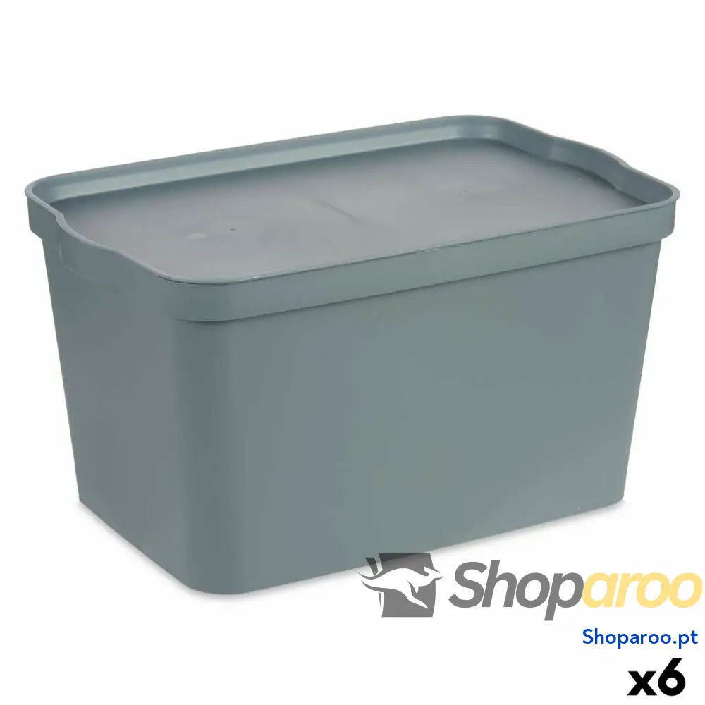 Caixa de Armazenagem com Tampa Kipit TP596-2 Cinzento Plástico 24 L 29,3 x 24,5 x 45 cm (6 Unidades)
