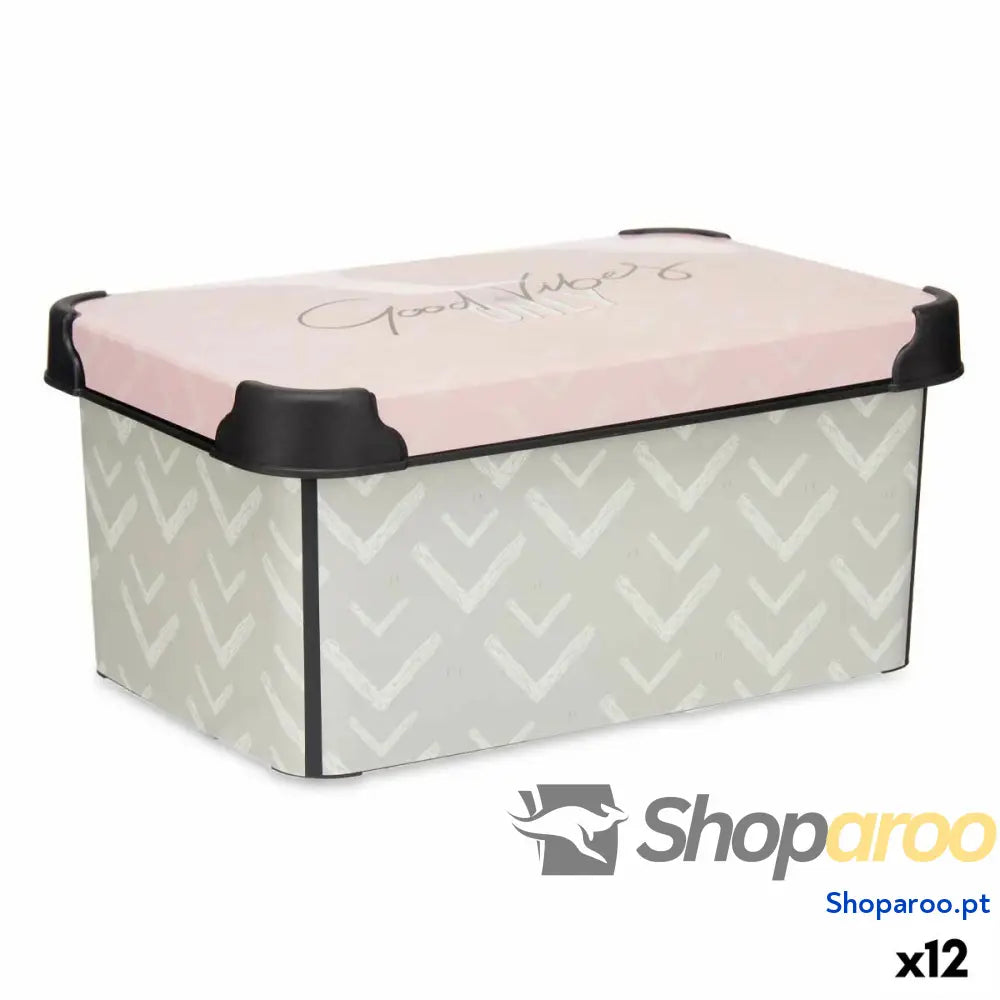 Caixa de Armazenagem com Tampa Kipit Vibes Cor de Rosa Plástico Flechas 5 L 19 x 13,5 x 29,5 cm (12 Unidades)