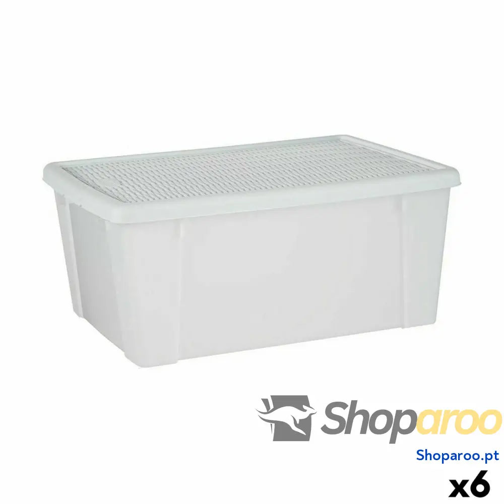 Caixa de Armazenagem com Tampa Stefanplast Elegance Branco Plástico 29 x 17 x 39 cm (6 Unidades)