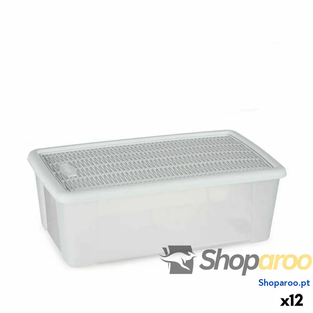 Caixa de Armazenagem com Tampa Stefanplast Elegance Branco Plástico 5 L 19,5 x 11,5 x 33 cm (12 Unidades)