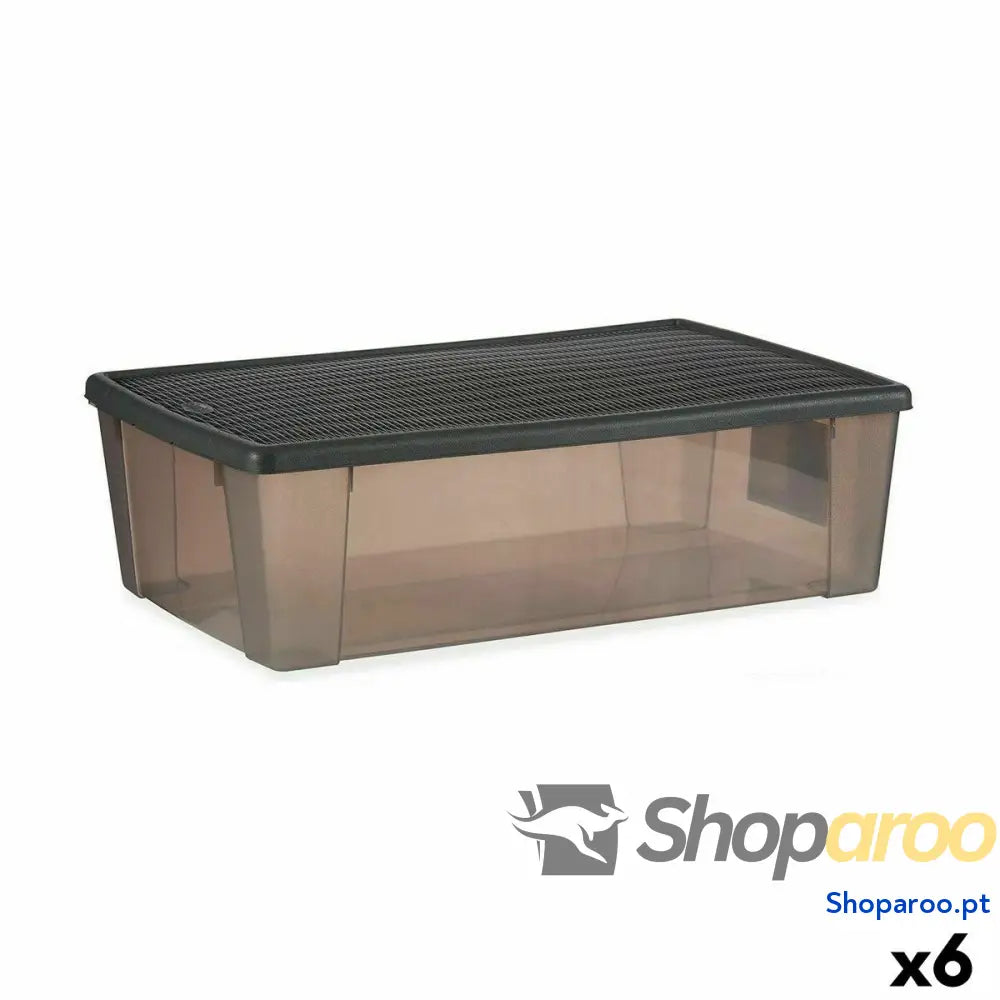 Caixa de Armazenagem com Tampa Stefanplast Elegance Cinzento Plástico 30 L 38,5 x 17 x 59,5 cm (6 Unidades)