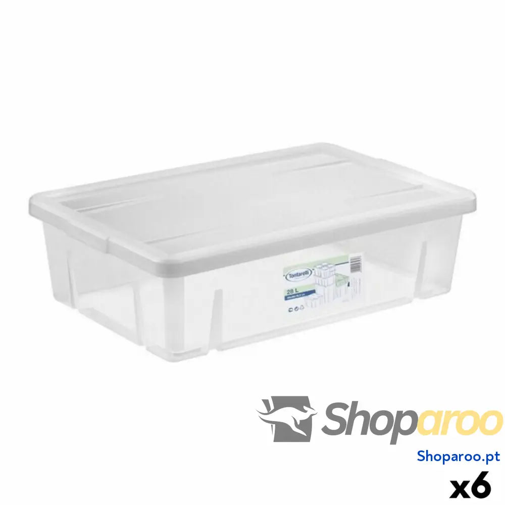 Caixa de Armazenagem com Tampa Tontarelli 84895 28 L 59 x 39 x 16,5 cm (6 Unidades)