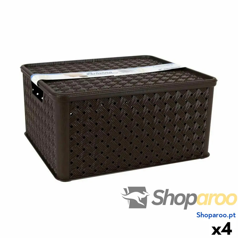 Caixa de Armazenagem com Tampa Tontarelli Arianna 33,5 x 29,5 x 16,5 cm (4 Unidades)