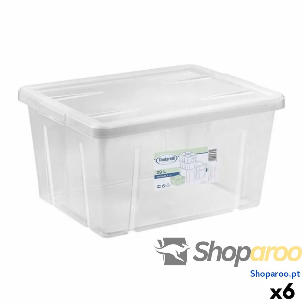 Caixa de Armazenagem com Tampa Tontarelli Linea box 47 x 36 x 24,5 cm (6 Unidades)