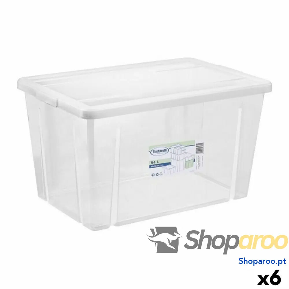 Caixa de Armazenagem com Tampa Tontarelli Linea box 59 x 39 x 33 cm (6 Unidades)