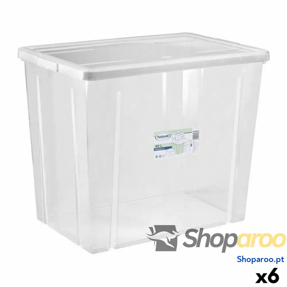 Caixa de Armazenagem com Tampa Tontarelli Linea box 59 x 39 x 48 cm (6 Unidades)