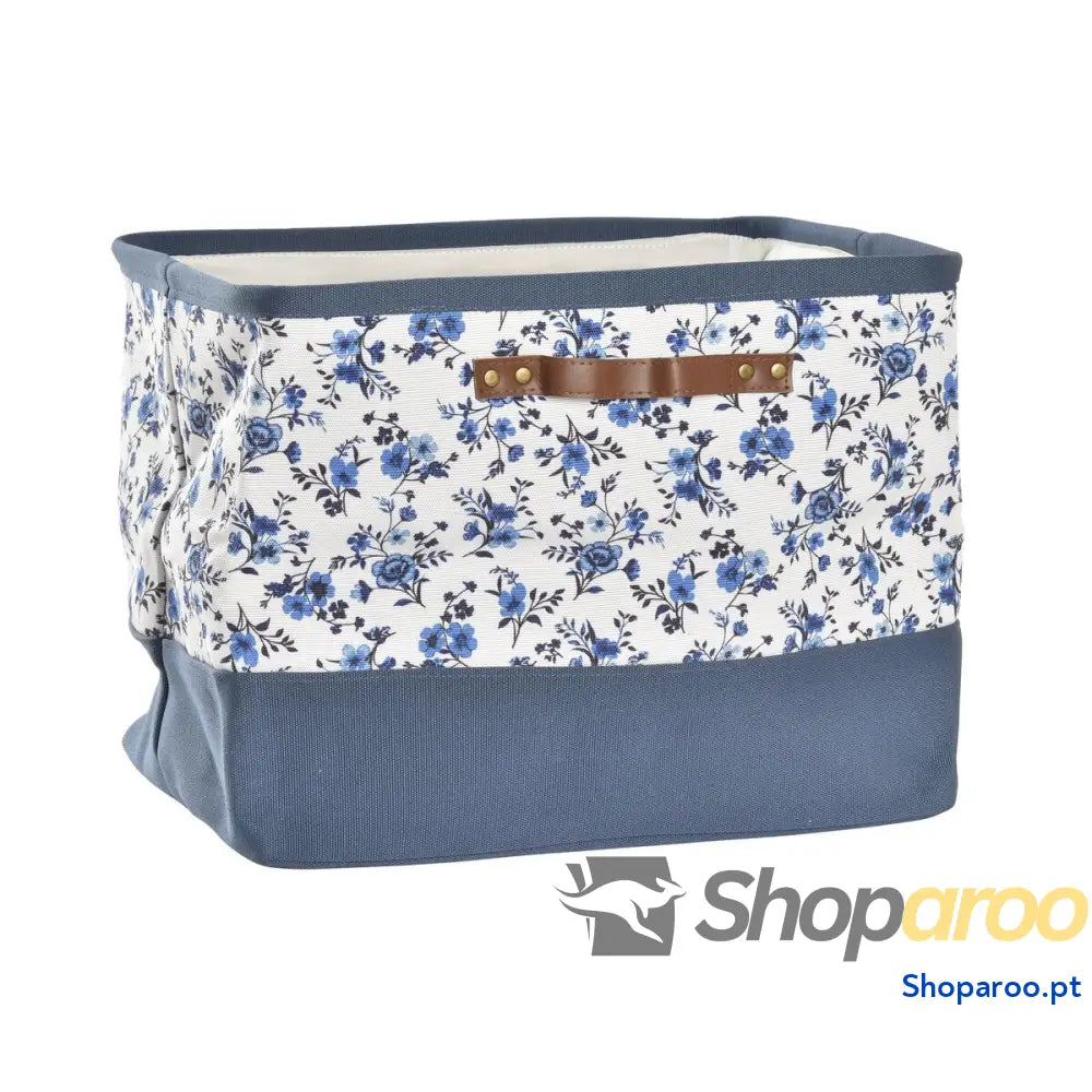 Caixa de Armazenagem DKD Home Decor Azul Branco 40 x 30 x 30 cm