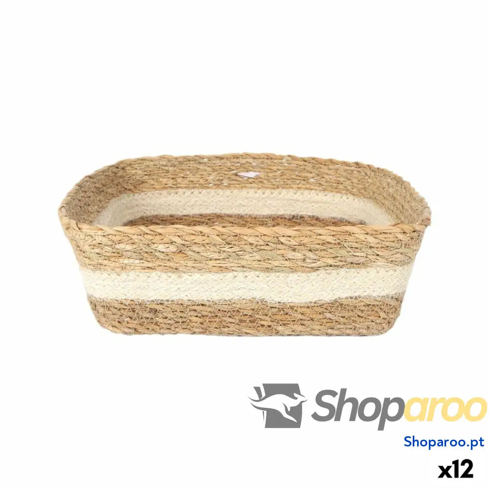 Caixa de Armazenagem Privilege vime Quadrado 22 x 22 x 8 cm (12 Unidades)