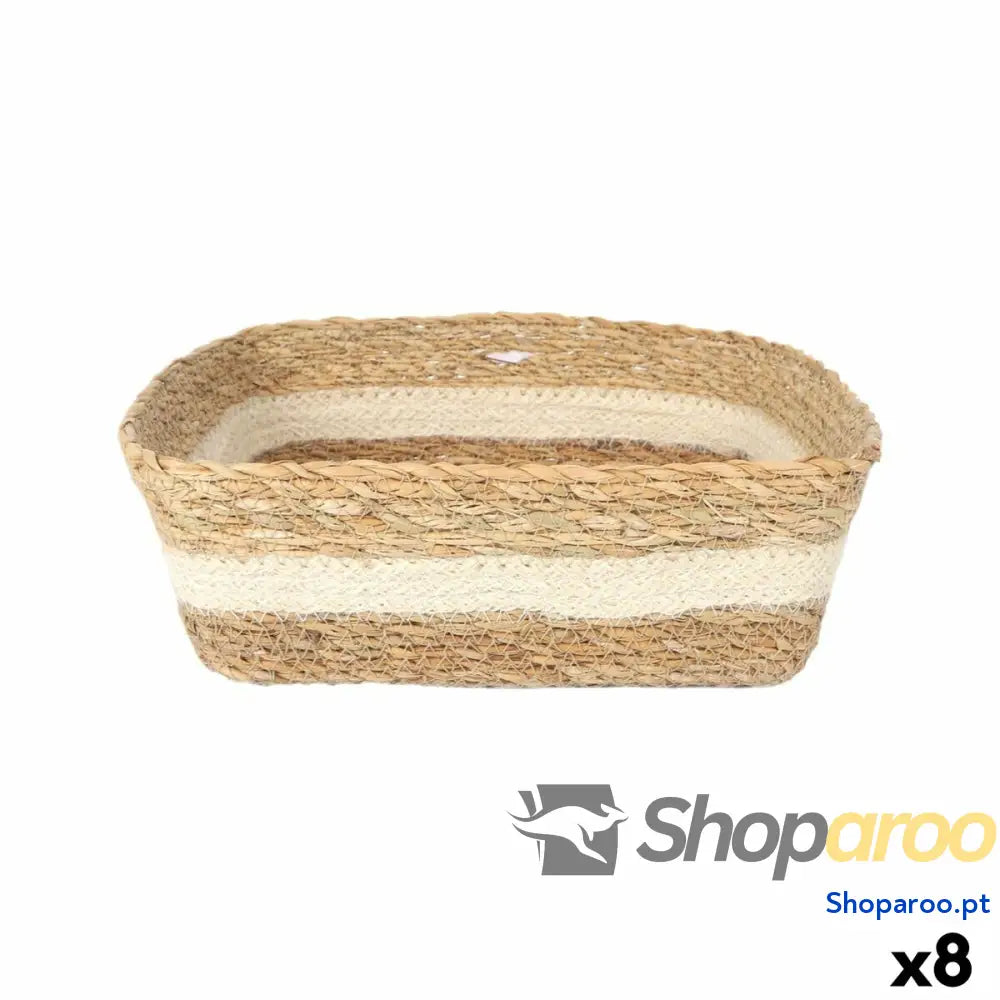 Caixa de Armazenagem Privilege vime Quadrado 27 x 27 x 9 cm (8 Unidades)