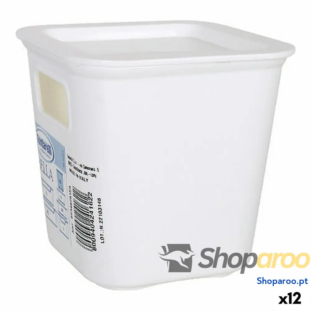 Caixa de Armazenagem Tontarelli Bella Branco 11,4 x 11,4 x 11,2 cm (12 Unidades)