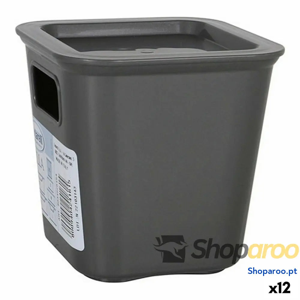 Caixa de Armazenagem Tontarelli Bella Cinzento 11,4 x 11,4 x 11,2 cm (12 Unidades)