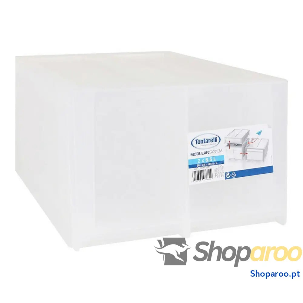 Caixa de Armazenagem Tontarelli Modular Branco 29 x 38 x 20,5 cm