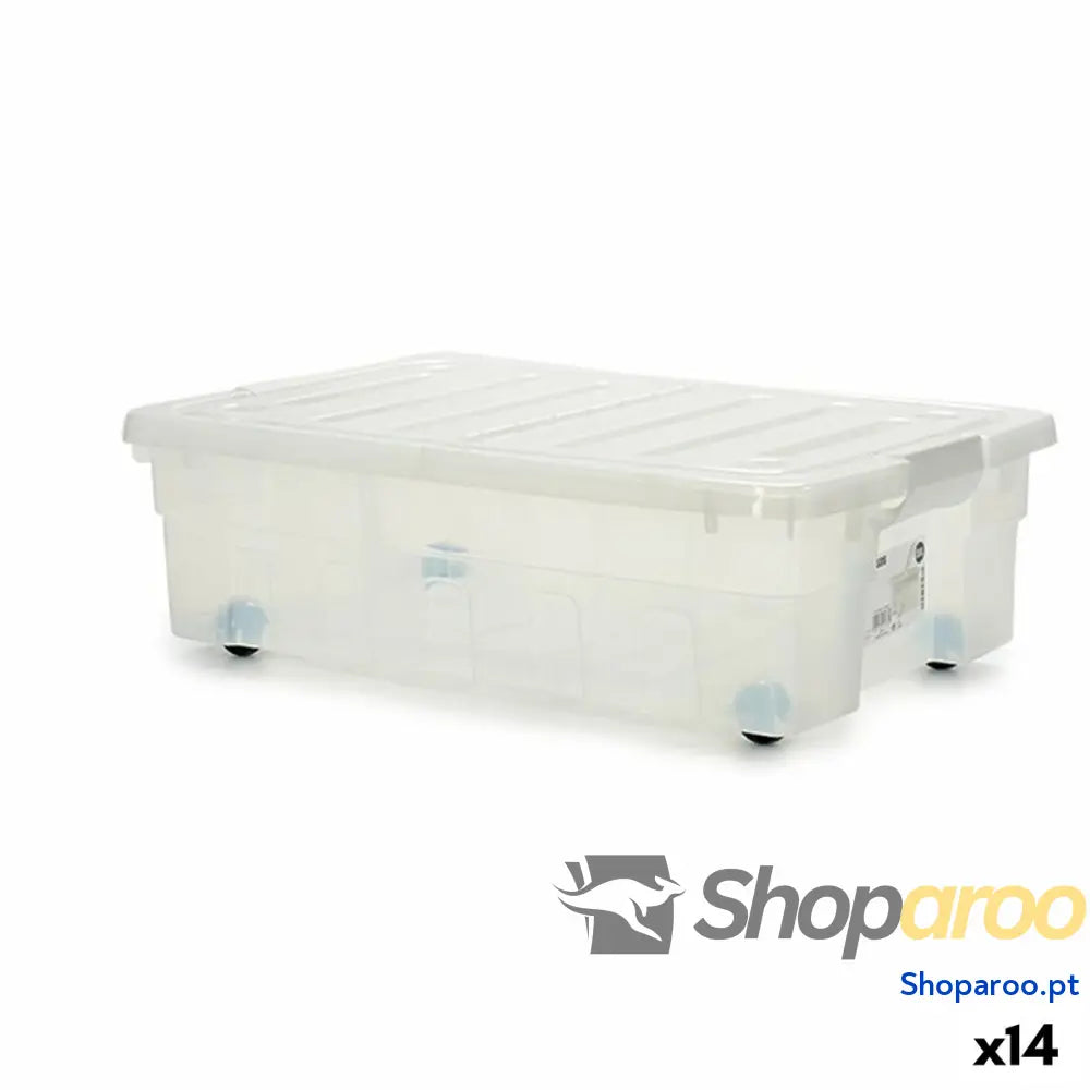 Caixa de Armazenamento com Rodas 30 L 40 x 18 x 59,5 cm (14 Unidades)