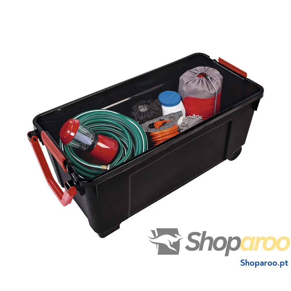 Caixa de Armazenamento com Rodas Iris Preto/Vermelho Polipropileno 170 L 49 x 103 x 50 cm