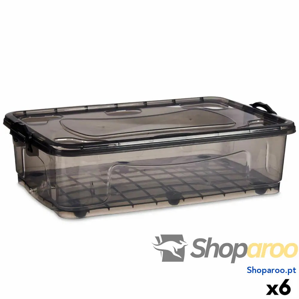 Caixa de Armazenamento com Rodas Kipit TP484-2 Antracite Plástico 40 L (6 Unidades)