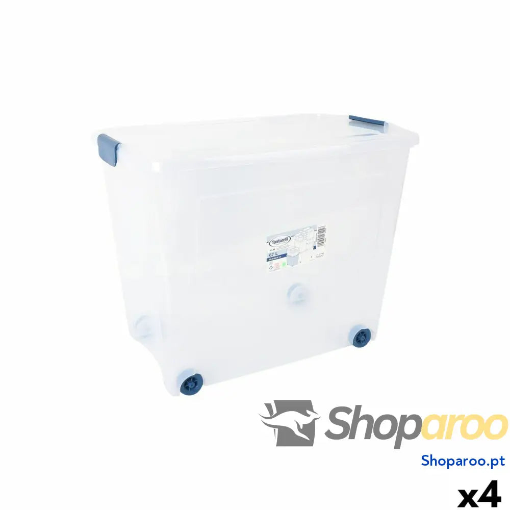 Caixa de Armazenamento com Rodas Tontarelli 59 x 38'5 x 47'5 cm (4 Unidades)