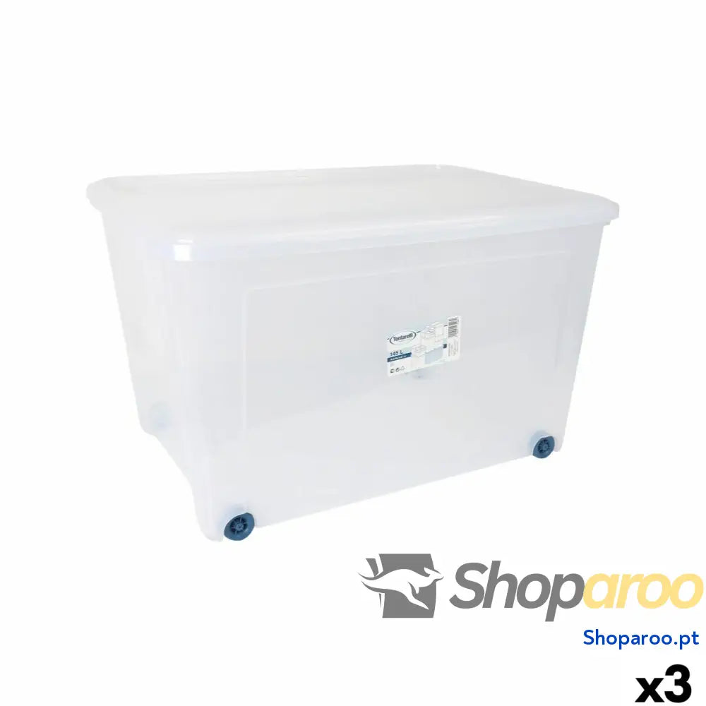 Caixa de Armazenamento com Rodas Tontarelli 78,2 x 58,2 x 47 cm (3 Unidades)