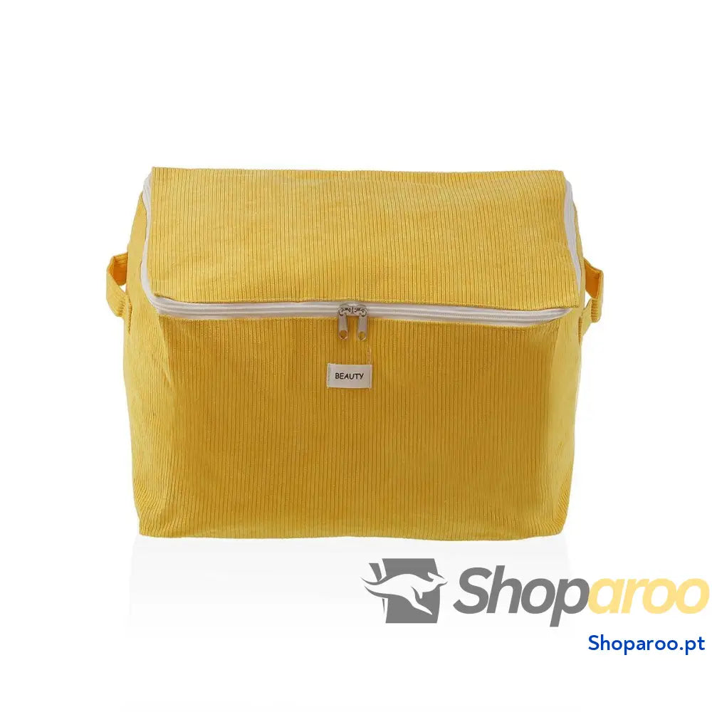 Caixa de Armazenamento Versa Corduroy 38 x 26 cm Amarelo