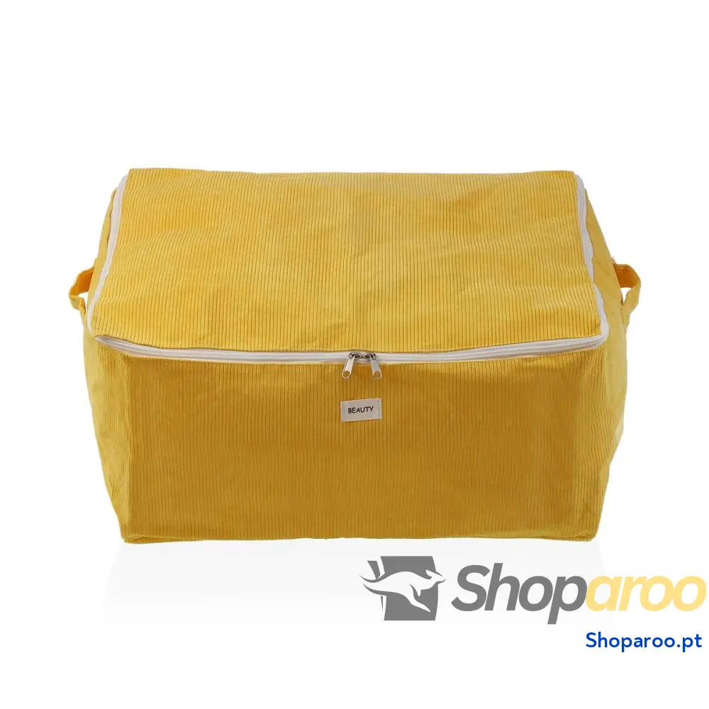 Caixa de Armazenamento Versa Corduroy 40 x 25 50 cm Amarelo