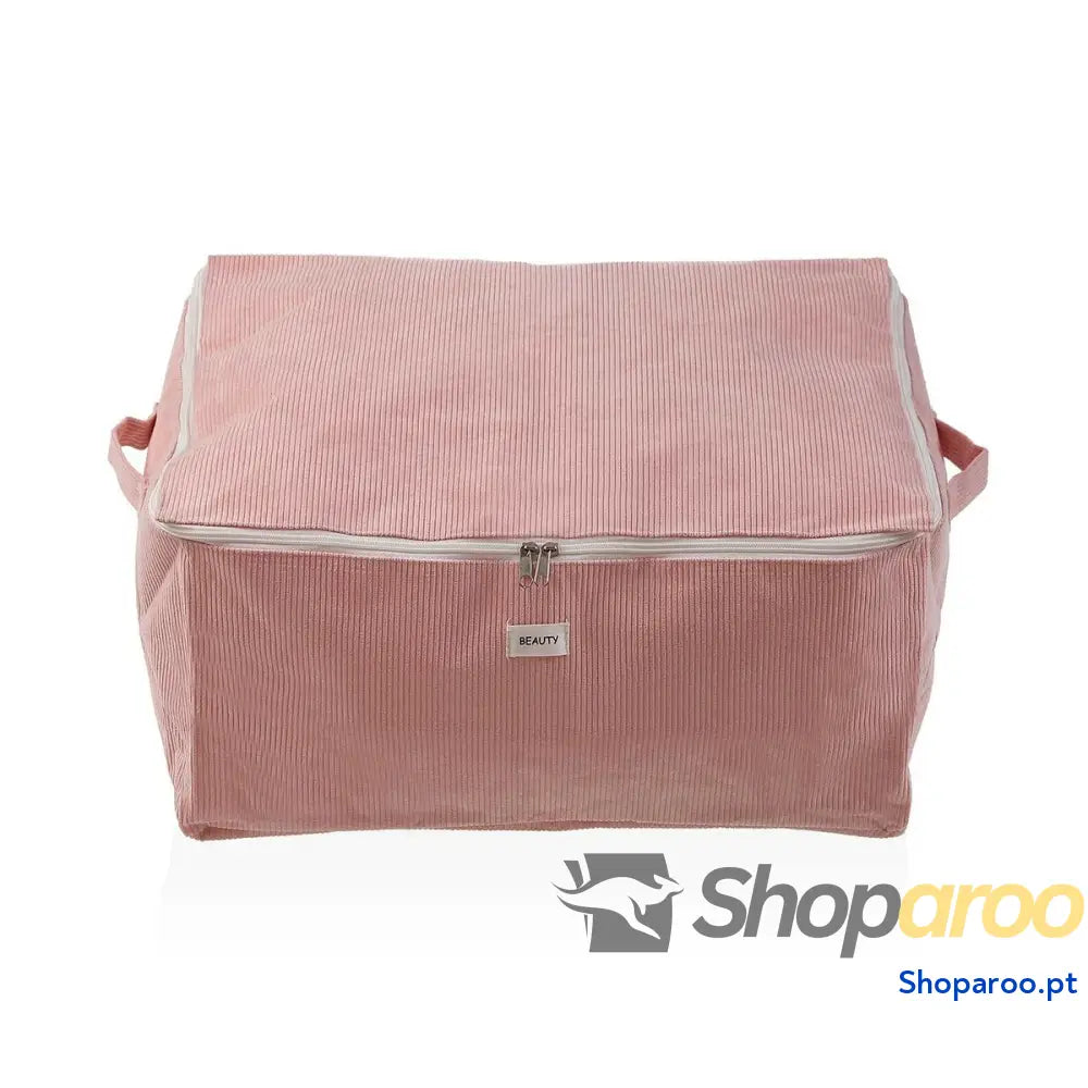 Caixa de Armazenamento Versa Corduroy 40 x 25 50 cm Cor Rosa