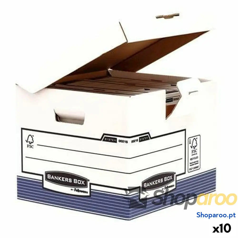 Caixa de Arquivo Fellowes Azul Branco A4 31 x 37,7 x 39,5 cm 10 Unidades