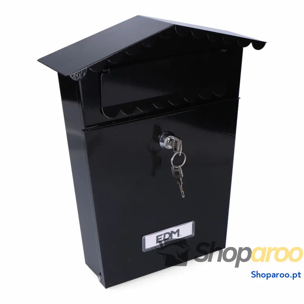 Caixa de correio EDM 85805 House Preto Aço 21 x 6 30 cm