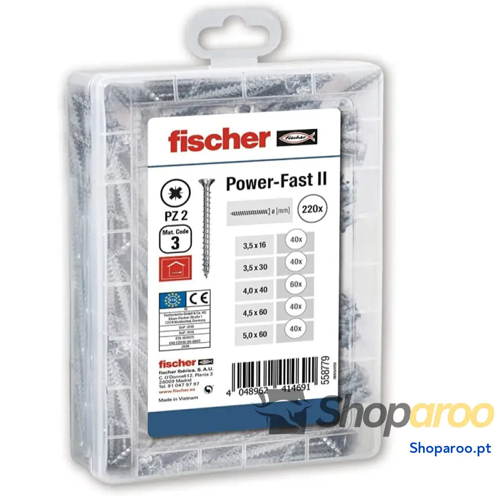 Caixa de parafusos Fischer 220 Peças