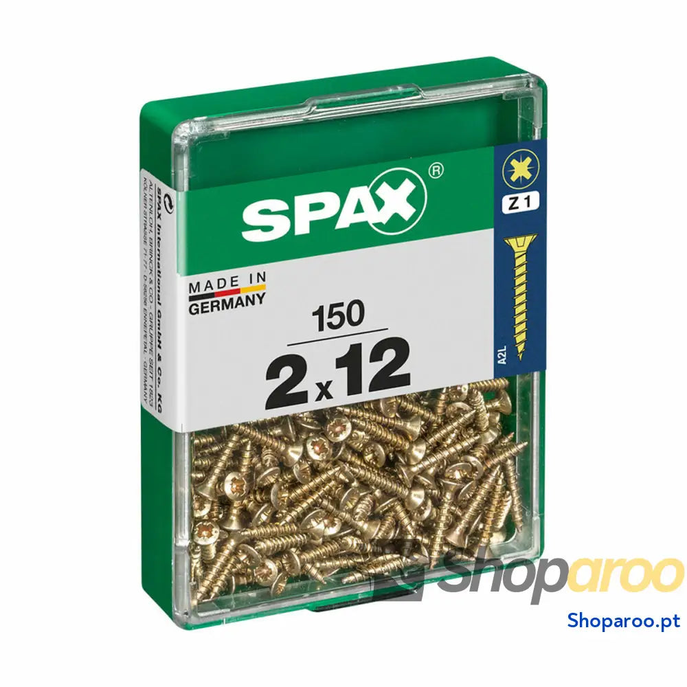 Caixa de parafusos SPAX 4081020200122 Parafuso madeira Cabeça plana (2 x 12 mm) (2,0