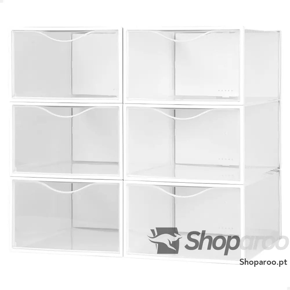 Caixa de sapatos empilhável Max Home Branco 6 Unidades Polipropileno ABS 23 x 14,5 x 33,5 cm
