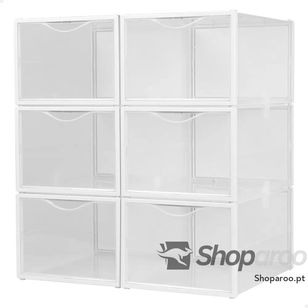 Caixa de sapatos empilhável Max Home Branco 6 Unidades Polipropileno ABS 25 x 18,5 x 35 cm