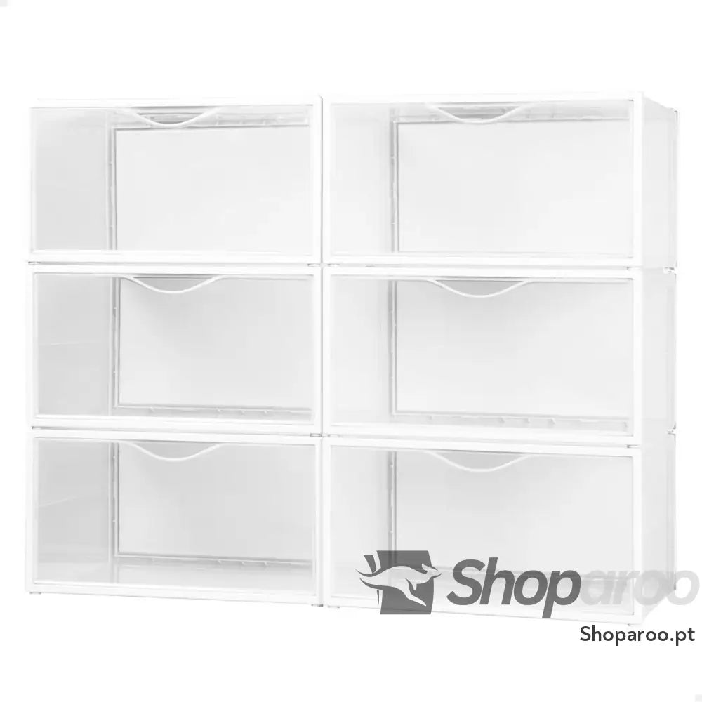 Caixa de sapatos empilhável Max Home Branco 6 Unidades Polipropileno ABS 35 x 18,5 x 27 cm