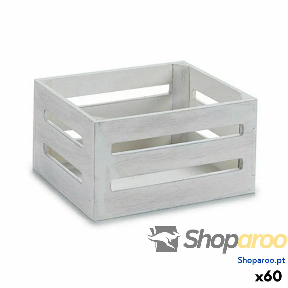Caixa Decorativa Branco Madeira 16 x 8 11 cm (60 Unidades)