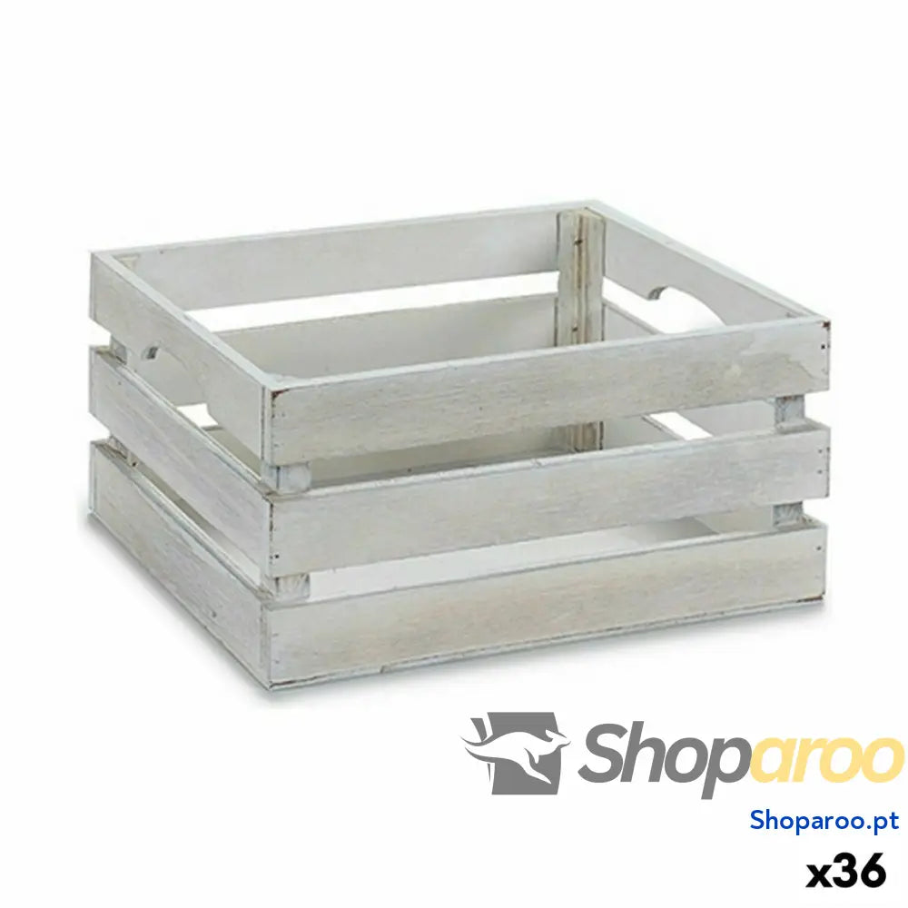 Caixa Decorativa Branco Madeira 21 x 11 14,5 cm (36 Unidades)