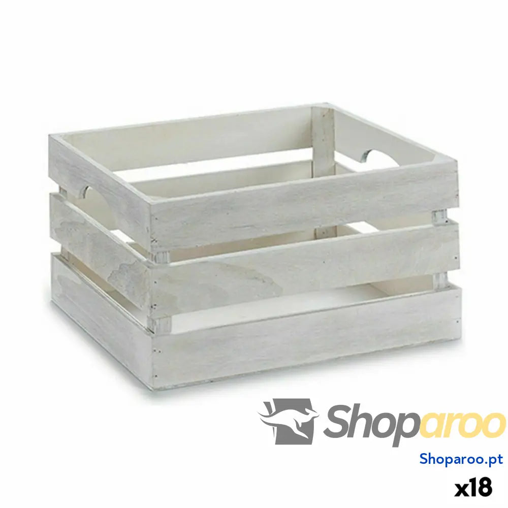 Caixa Decorativa Branco Madeira 31 x 16 21 cm (18 Unidades)